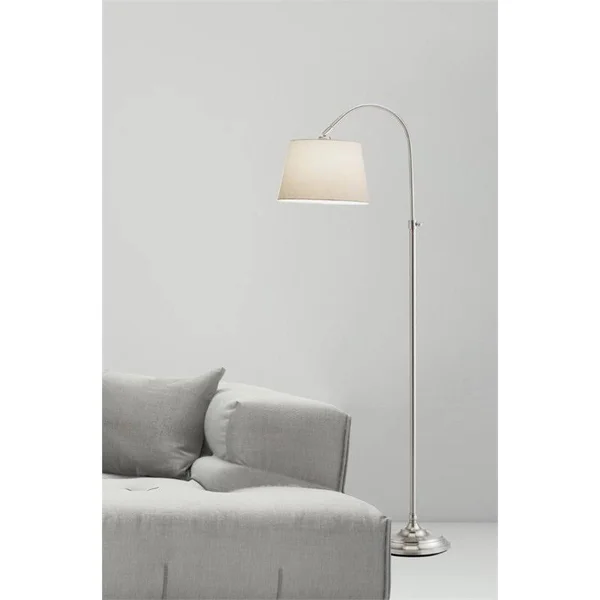 Adesso Bonnet Floor Lamp, Satin Steel