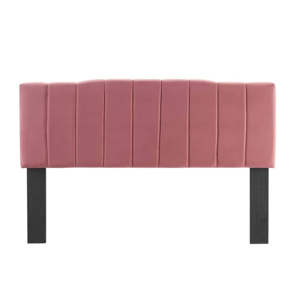 251 First Cooper Channel Tufted Cal. King Performance Velvet Headboard in Dusty Rose Pink, Luxury & Glam, Bellacor