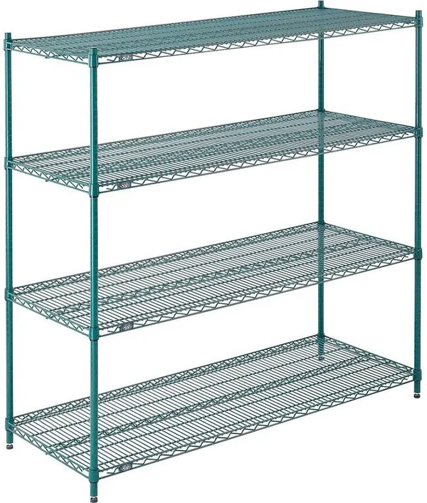 Nexel Poly-Green Wire Shelving Starter, 72x22W x 24x22D x 63x22H 24726G