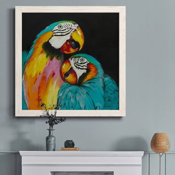Painted Elephant II - Picture Frame Graphic Art on Canvas Dakota Fields Format: White Framed Canvas, Size: 31.5x22 H x 31.5x22 W