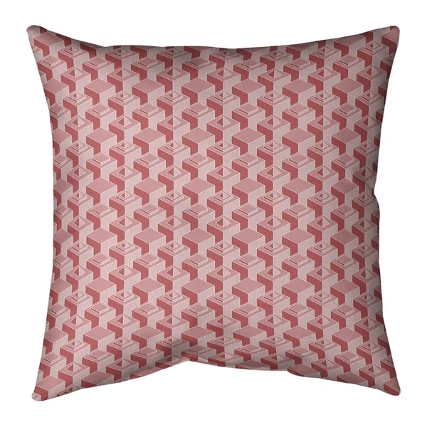 Warm Tones Classic Skyscrapers Pattern Throw Pillow - 16 x 16 - Yellow - Linen