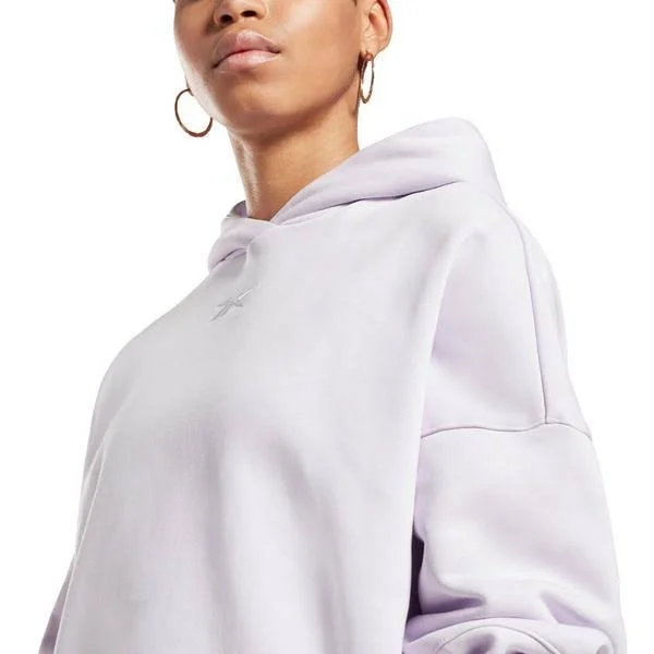 Reebok Women's Studio Retro Oversized Hoodie in Purple/Luminous Lilac Size Small - Cotton/Polyester/Fleece