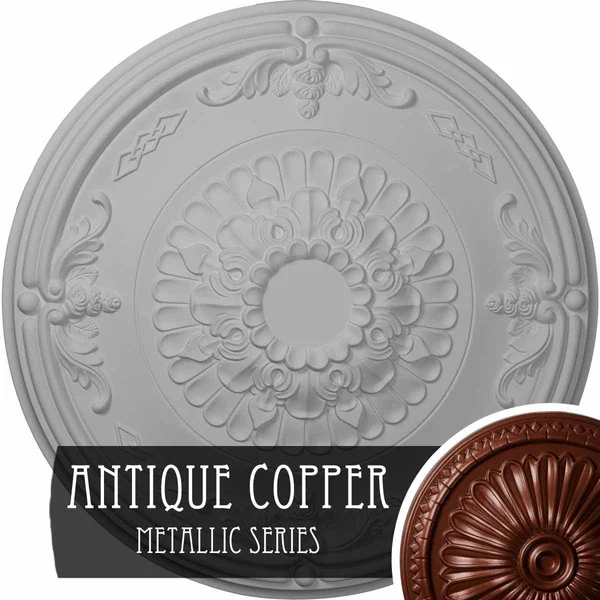 Ekena Millwork CM27ATACS 26 1/4x22OD x 3 1/4x22P Athens Ceiling Medallion (Fits Canopies Up to 3 5/8x22) - Hand-Painted Antique C