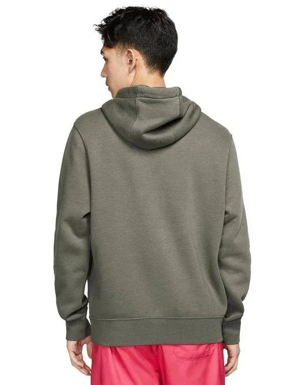 Nike Men's Sportswear Club Fleece Graphic Pullover Hoodie, Light Army Green, Size: XXL, Fleece/Polyester/Cotton
