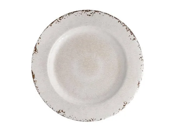 Gourmet Art 16-Piece Crackle Melamine Dinnerware Set - Cream, Service for 4. Incl
