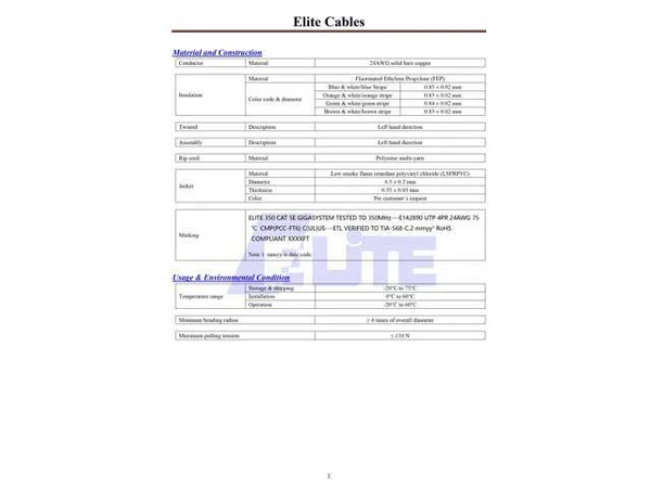 Cat5e Plenum (CMP) 24AWG - Unshielded, 1000Ft. Solid 1000 ft., Orange