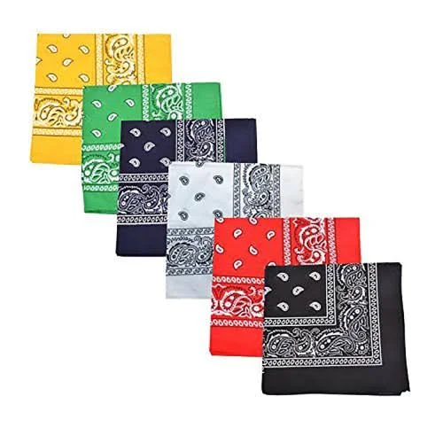84 Pack Paisley 100% Cotton Double Sided Bandanas - Wholesale Lot