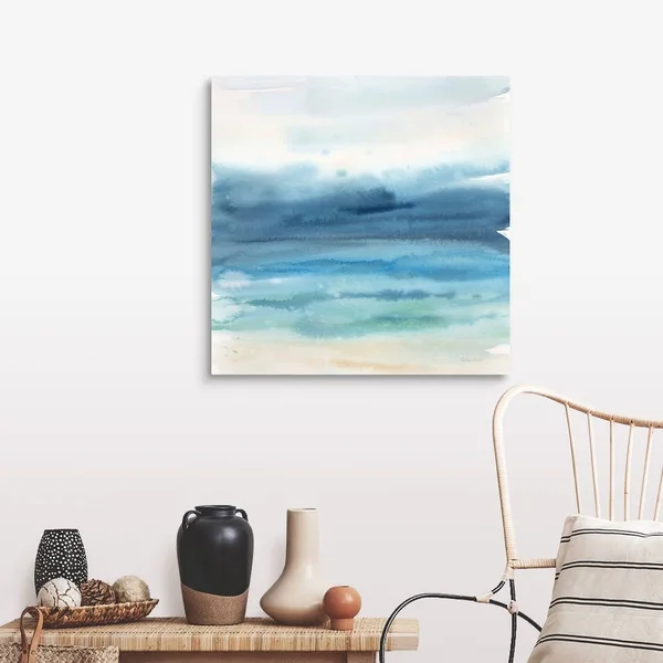 Indigo Seascape I - Canvas Wall Art, 30x30, Great Big Canvas