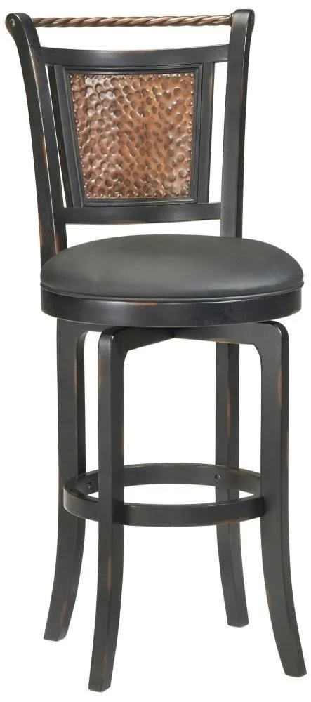Hillsdale Norwood 30.5x22 Swivel Bar Stool in Black and Copper - 25 x 19