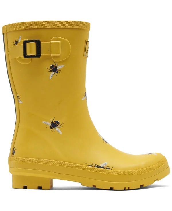 Joules Women's Molly Welly Mid Height Rain Boots from Finish Line 11163320 - 5, Gold Botanical