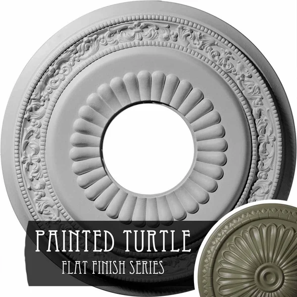 20 5/8x22OD x 6 1/4x22ID x 1 3/8x22P Lauren Ceiling Medallion (Fits Canopies Up to 6 1/4x22) - Hand-Painted Painted Turtle