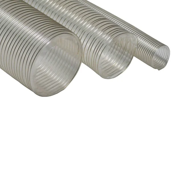 Rubber-Cal PVC Flexduct General Purpose - Clear - 1.25x22 ID x 25& (Fully stretched)