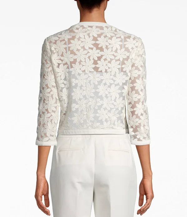 Anne Klein Broderie Cardigan - 6, Pink