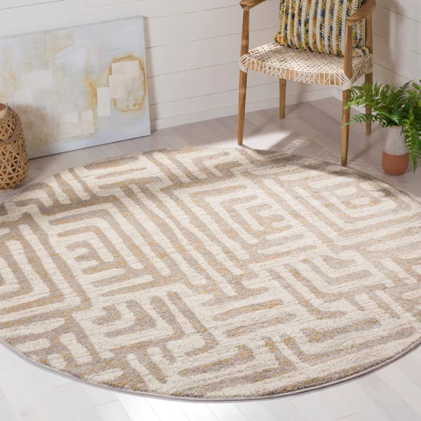 Safavieh Amsterdam AMS106C Ivory, Light Blue Rug 6&7x22 x 6&7x22 Square