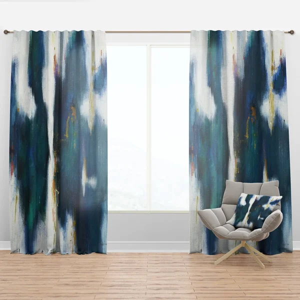 Designart &Blue Glam Texture I& Contemporary Curtain Panel - 52 in. Wide x 63 in. High - 1 Panel