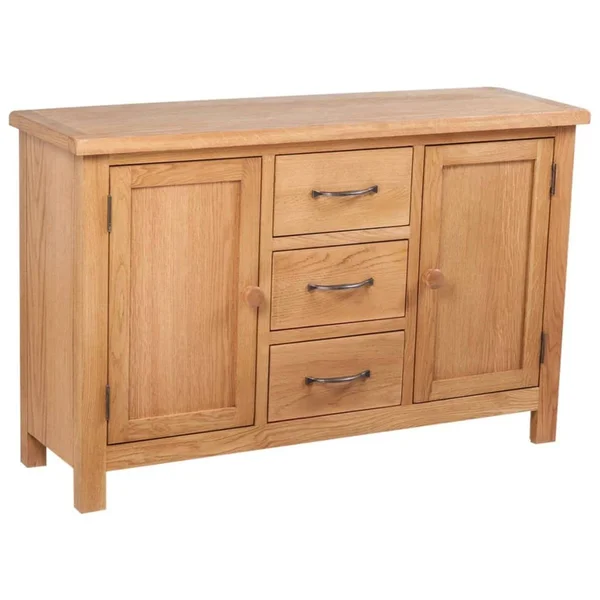 vidaXL Sideboard with 3 Drawers Solid Oak Wood 43.3x22x13.2x22x27.6x22