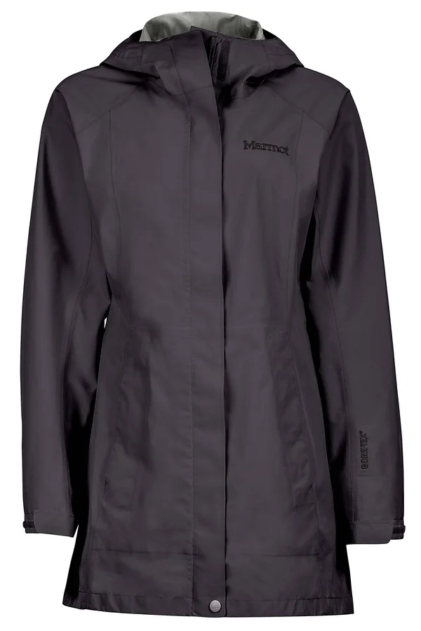 Marmot Essential Women's Lightweight Waterproof Rain Jacket - Gore-Tex with Paclite Technology, Jet Black, X-Small