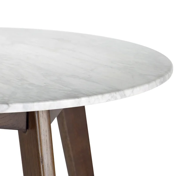 Riley Marble Round Dining Table in Oak, Poly & Bark