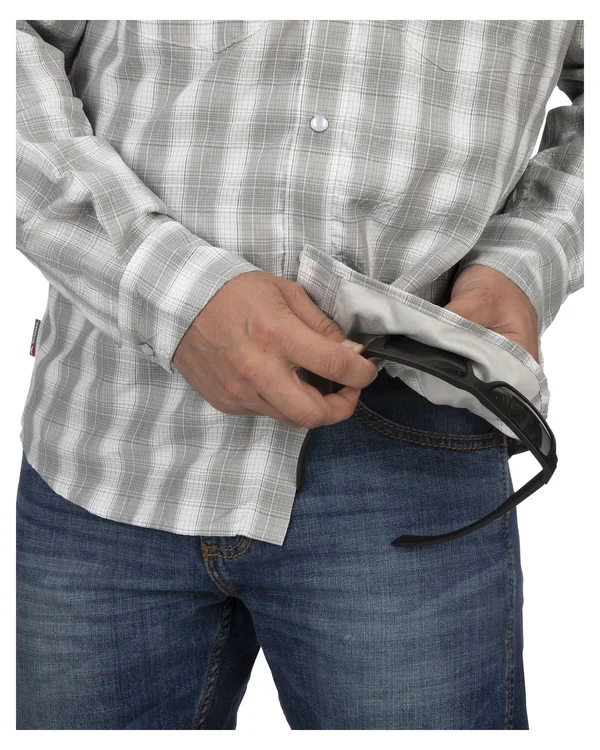 Simms Big Sky LS Shirt Smoked Salmon Plaid - S
