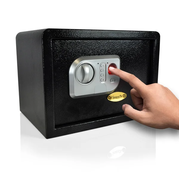 Serenelife Slsfe24fp - Electronic Fingerprint Safe Box with Mechanical Override, Includes Keys