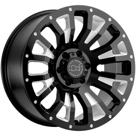 Black Rhino Pinatubo 20x9.5 8x6.5x22 +6mm Black/Milled Wheel Rim