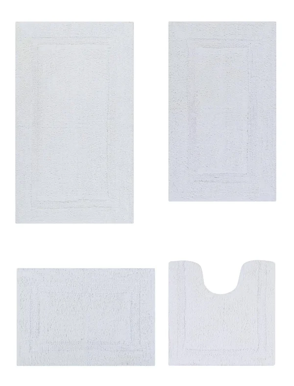 Better Trends Lux Collection Is Ultra Soft, Plush and Absorbent Tufted Bath Mat Rug 100% Cotton in Vibrant Colors, 4 Piece Set