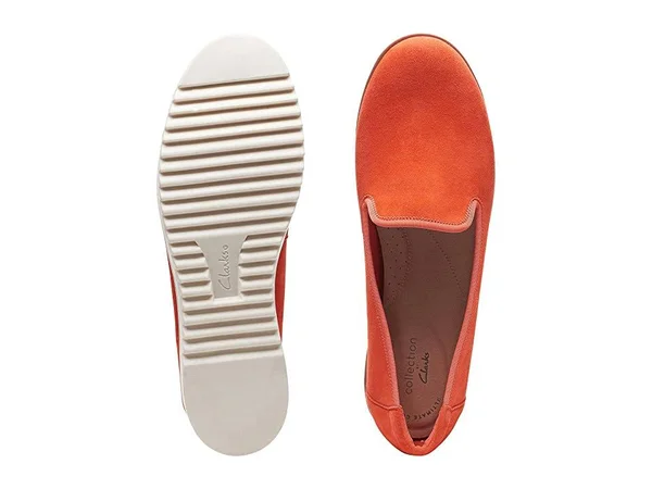 Clarks Serena Brynn Women's Shoes Bright Orange Suede : 7.5 B - Medium