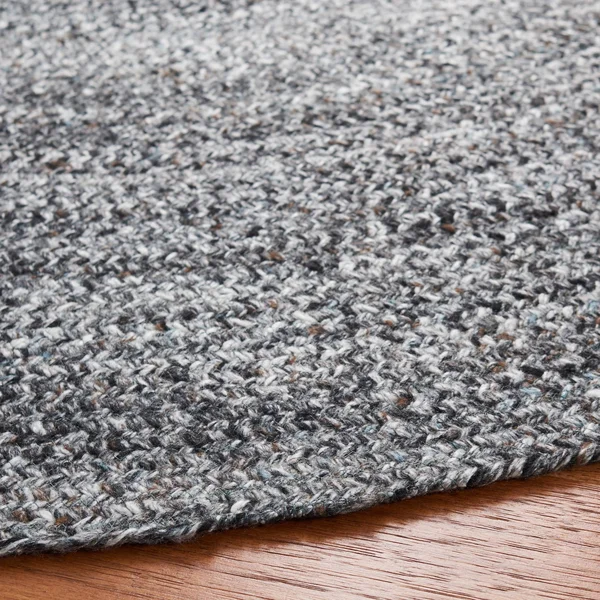 Safavieh 6' x 6' Round Braided BRD800F Grey Charcoal Rug