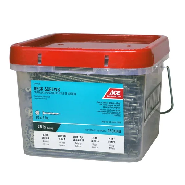 Ace NO. 10 x 5 in. L Phillips Bugle Head Deck Screws 25 lb. 988 Pk