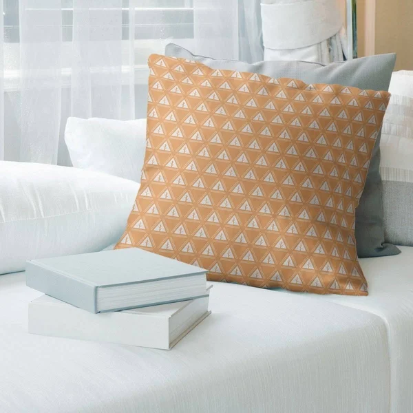 Warm Tone Minimalist Tree Pattern Throw Pillow - 20 x 20 - Orange - Linen