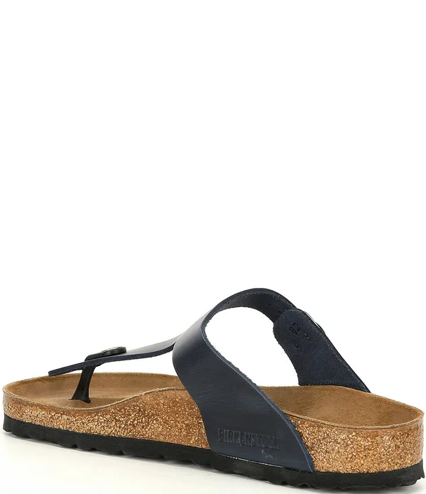 Birkenstock Women's Gizeh Sandal - 38 - Blue - Oiled Leather