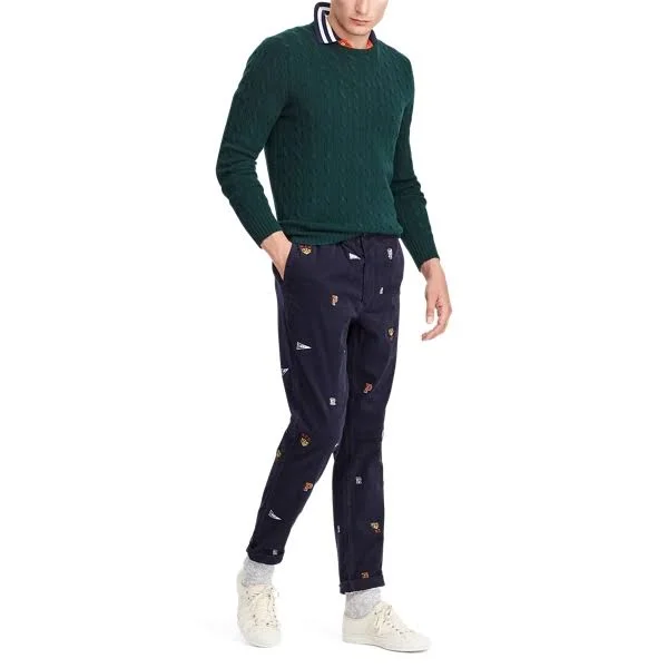 Ralph Lauren Men's Cable-Knit Cashmere Sweater - Size Xs in College Green