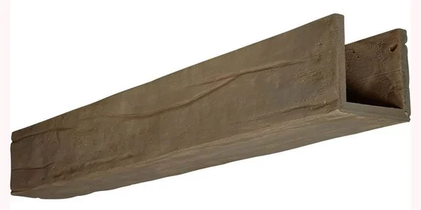Ekena Millwork BMRW3C0060X060X144HD 6x22W x 6x22H x 12&L 3-Sided (U-beam) Riverwood Endurathane Faux Wood Ceiling Beam, Natural