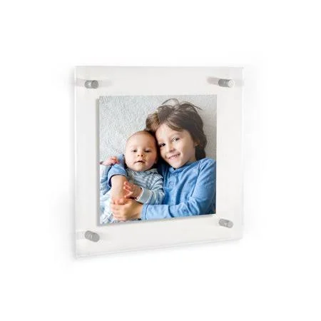 ArtToFrames Floating Acrylic Frame for Photos Up to 16x16 Inches (Full Frame Is 20x20) with Satin Acrylic Standoff Hardware, Siz