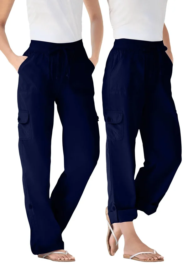 Plus Size Women's Convertible Length Cargo Pant by Woman Within in Navy (Size 26 W)