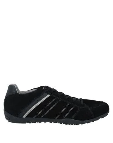 Geox Man Sneakers Black Size 11 Soft Leather, Textile fibers