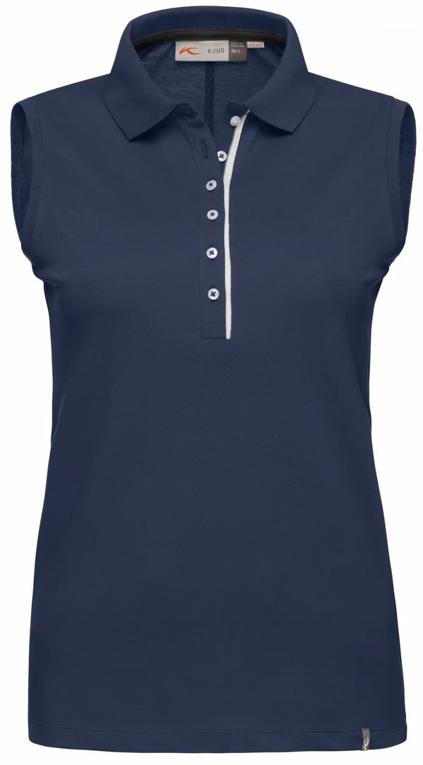 Kjus Womens Sanna Polo S/L Blue, Womens Short-sleeved Polo Shirt, Size 40 - Color Atlanta Blue