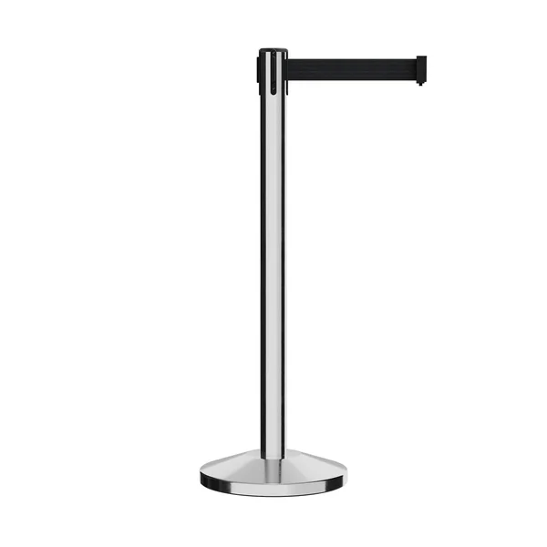 Retractable Belt Barrier Polished Stainless Post Stanchion, 9 ft. Belt- Montour Line MLine 630 by Crowd Control Warehouse