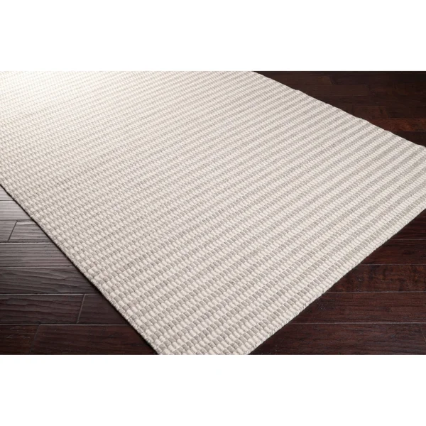 Hand-Woven Warsaw Wool Area Rug - 5& x 8& - Ivory