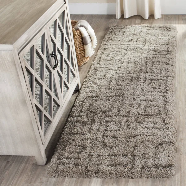 Safavieh Belize Shag SGB487D Taupe - Grey Rug 2&3x22 x 9& Runner