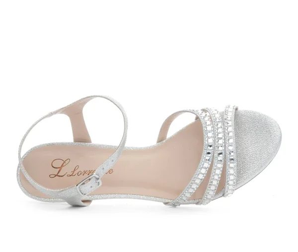 Women's LLorraine BERKLY Heeled Dress Sandals in Silver Size 6 Medium