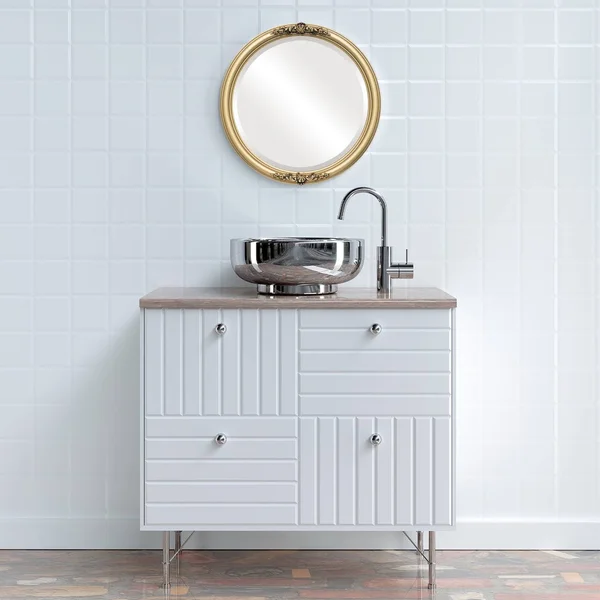 Contessa Framed Round Mirror - Gold Spray