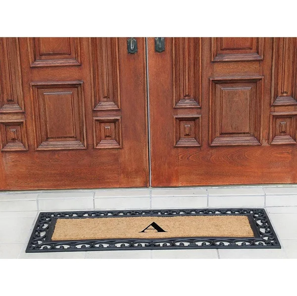 Exclusive Hand Crafted Myla Monogrammed Entry Doormat - 17.7x22 x 47.25x22 - O, 47.25" x 17.7"