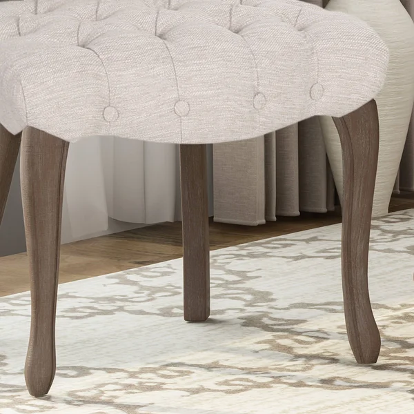 Case Tufted Dining Chair with Cabriole Legs (Set of 2) Beige