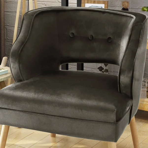 30x22 Gray and Beige Contemporary Accent Chair