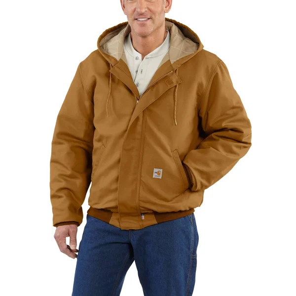 Carhartt Men's Flame Resistant Canvas Active Jacket, Brown, Medium