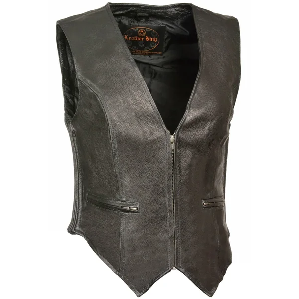Milwaukee Leather Womens Zipper Front Side Stretch Vest Black MD