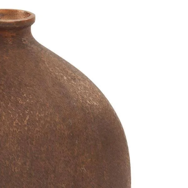 Howard Elliott Textured Flask Vase in Dark Copper 35117
