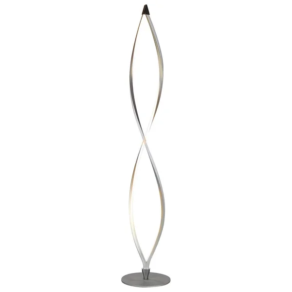 Brightech Twist LED Spiral Decorative Standing Floor Lamp with Dimmer, Silver