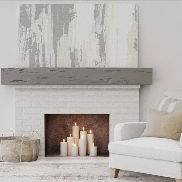 Ekena Millwork MANUPC06X08X84BD 6x22H x 8x22D x 84x22W Pecky Cypress Faux Wood Fireplace Mantel, Burnished Honey Dew